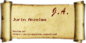 Jurin Anzelma névjegykártya